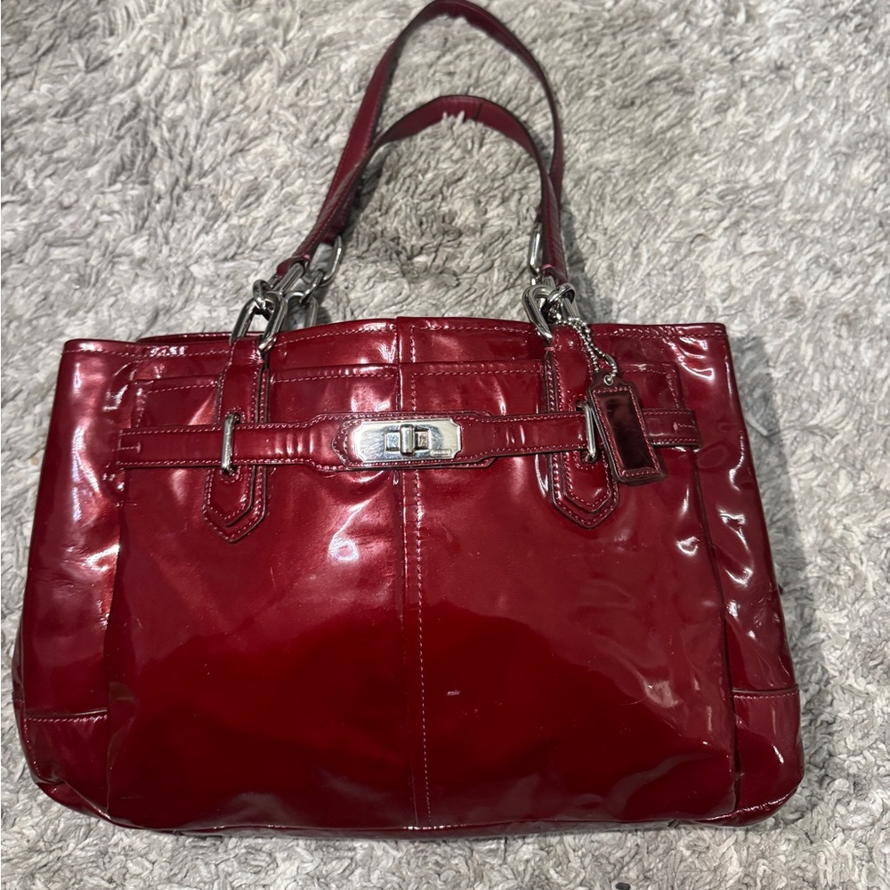 Coach Glossy Red Shoulder Bag